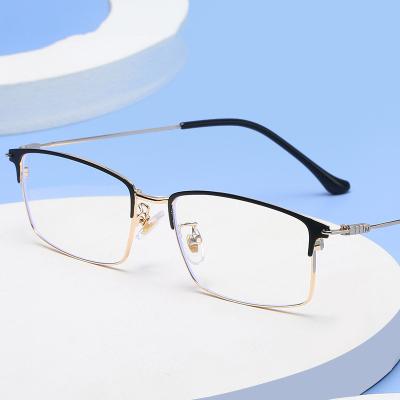 China New Arrival High Quality Square Frame Men's Glasses Square Metal Blue Light Blocking Custom Light Blocking Glasses for sale