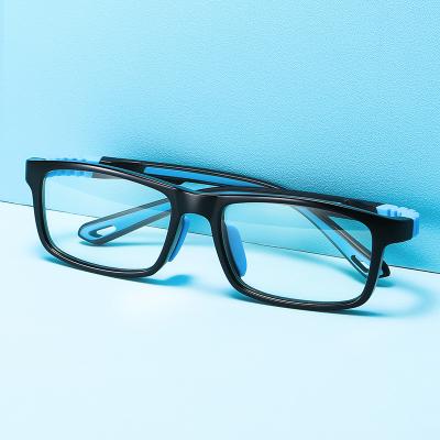 China Fashion boys and girls glass kids anti glass silicone glass frame kids light blue blocking glasses for sale