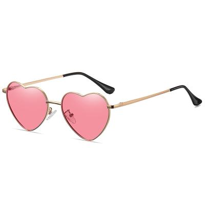 China Heart Fashion Metal Frame Polarized Kids Baby Heart Shaped Sunglasses For Girls for sale