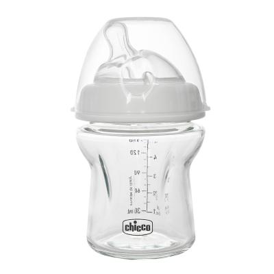 China Natural chicco phthalate free baby milk wide caliber glass bottle baby drop proof glass with nipple bottle 150ml 250ml for sale