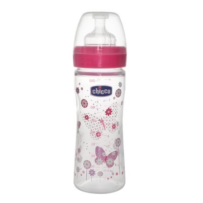 China 250ML Chicco Phthalate Anti Anti Caliber Printing Baby Bottle Wide Free Cute Plastic Bottle PP Bottle With Silicone Nipple Clogging Flatulence for sale