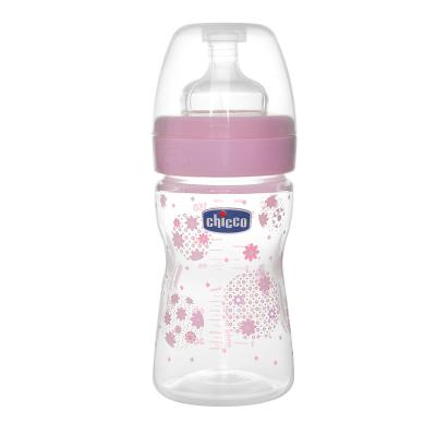 China Chicco Anti-Flatulence PP Silicone Material Phthalate Anti Clogging Baby Bottle Printing Bottle Free Wide Plastic Baby Bottle for sale