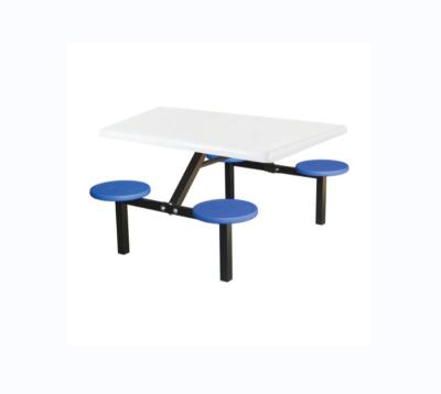 China Plastic modern School Custom Made High Quality  Lunch 4-seat Dining Table with round stool for sale