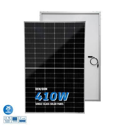 China Chinese 400w 405W 410W Rated Oem BIPV Governmet Use Single Glass Sun Power Solar Watt Solar Panel System Kit 182mmx91mm for sale