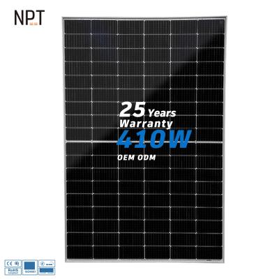 China Chinese 400w 405W 410W Rated Oem Sunpower Wholesale Power Energy Storage Solar Panels Kit Completo 182mmx91mm for sale