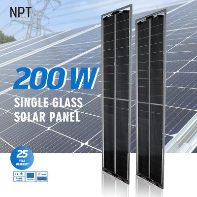 China 200W Energy Efficient Average Price Watt Installed Single Glass Sun Power Solar Watt Solar Panel System Kit 166mmx166mm for sale