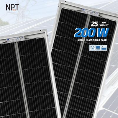 China Cheap Homeuse Small BIPV Energy Efficient Portable Power Watt 200w Single Glass Solar Watt Power Bank Solar Panel Kit 166mmx166mm for sale