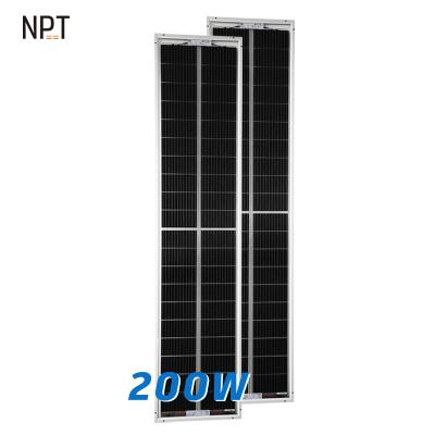 China 200W Energy Efficient Average Price Watt Installed Single Glass Sun Power Solar Watt Solar Panel System Kit 166mmx166mm for sale