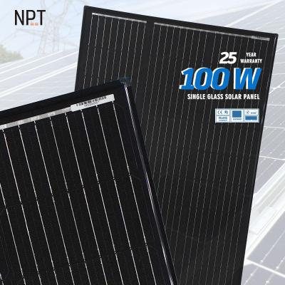 China 100W Energy Efficient Average Price Watt Installed Single Glass Sun Power Solar Watt Solar Panel System Kit 166mmx166mm for sale