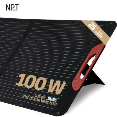 China Type-c 100w Outdoor Solar Panels Kit Set Mini Waterproof ETFE Foldable Portable Charger Solar Panels 166mmx166mm for sale