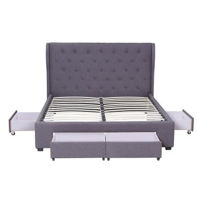 China Products Name (Size) Factory Wholesale Adjustable OEM Customized Style Cheap Modern Queen Size Double Platform Bed Fabric Upholstered Picture Size for sale