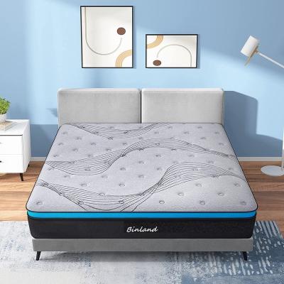 China Double Bed King Size Gel Natural Latex Memory Foam Cooling Mattress Roll Up Pocket Spring Mattress In A Box for sale