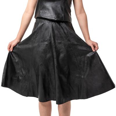 China Women's OEM PU Swing Skirt Polyester Leather Skirt Simple Customization Plus Size Anti-static Wholesale Custom Large Volume for sale