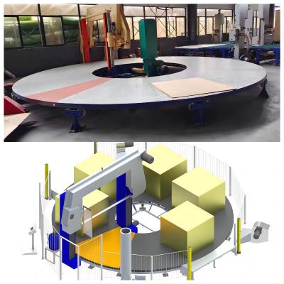 중국 CE 수평 회전 360 조각 폼 절단 기계 폼 연속 카루셀 둥근 작업 테이블 절단 기계 판매용