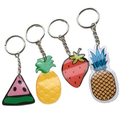 China Amerpromo Eco-Friendly Material Colorful Key Ring Acrylic Snap-in Personalized Thick Durable Silver Metal Pendants For Kids for sale