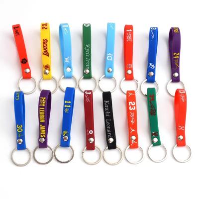 China Europe Amerpromo Key Chain Wristband Basketball Keychains With Star Name Profile Silicone Wristband Keychains Sports Sports Key Rings Gifts for sale