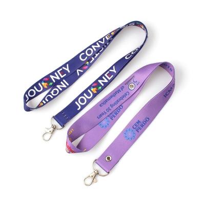 China Office Amerpromo Fashion Neck Lanyard For Phone ID Holder 2021 New Chained Hot Transfer Main Logo Polyester Lanyard With Rivet for sale