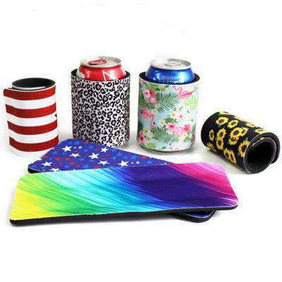 China Amerpromo High Quality Eco Friendly Recyclable Slim Beer Can Cooler Custom Logo Printed Slap Wrap Cooler Sleeve for sale