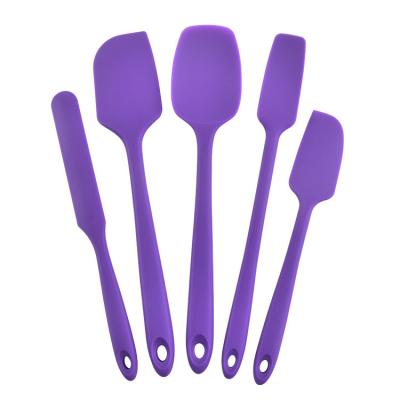 China Amerpromo Durable Silicone Spatula Set 5 Piece BPA Free High Temperature Resistant Silicone Spatula Set For Nonstick Baking Cooking Mixing for sale