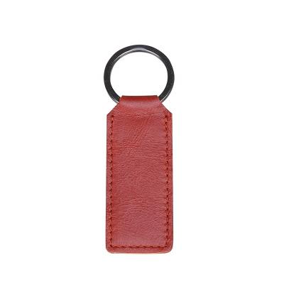 China Customized Leather Key Chain Eco-friendly White Material Leather Logo Key Chain And Metal PU Leather Key Chain for sale