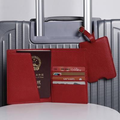 China RFID Blocking Protects Wholesale High Quality Waterproof Passport Cover Custom Genuine Leather Passport Package Holder for sale