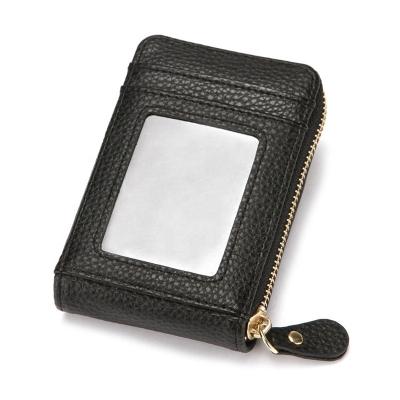 China 2022 newest design fashion women card holder credit card holder wallet men luxury rfid leather slim card holder with zipper for sale