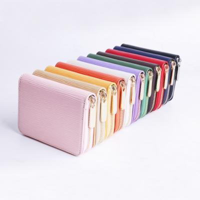 China Wholesale Custom Logo Fake Wallet RFID Zipper Leather Wallet Many Color Unisex Wallet for sale