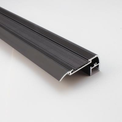 China Decorations Staircase Aluminum Led Channel Black Anodized Led Aluminum Profile For Stair Climbing for sale