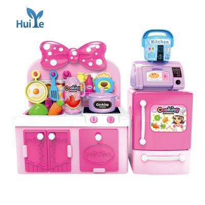 China Preschool Kids Play Kitchen Set Huiye for Kids Girls Toys Kitchen Play Set Girl's Room Plastic for Pretend Play Kitchen Toys for sale