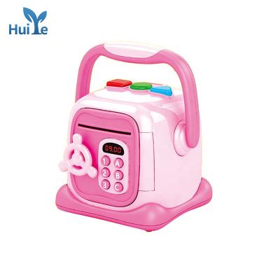 China Huiye Electronic Piggy Bank Simulated Children Digital Coins Automatic Cash Savings Safes Small Deposit ATM Roll 19*21*22CM for sale