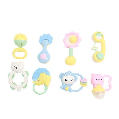 China Cute Plastic Musical Baby Musical Set Toy Huiye Baby Rattle Cartoon Baby Rattle Teether Hanging Toys for sale