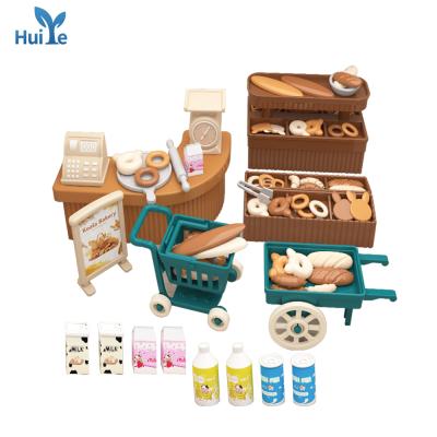 China Huiye Mini Bakery Shop DIY Toy Simulation Shopping Cart Small 20*6*16CM for sale