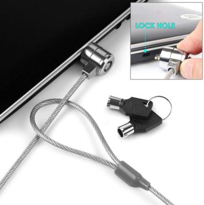 China Zinc Alloy Material Laptop Notebook Security Metal Cable Wire Notebook Security Lock With 2 Keys Wire Lock for sale