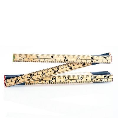 China 12joints customized measuring 2 meter wooden folding ruler with 2 scales, centimeters and inches for sale