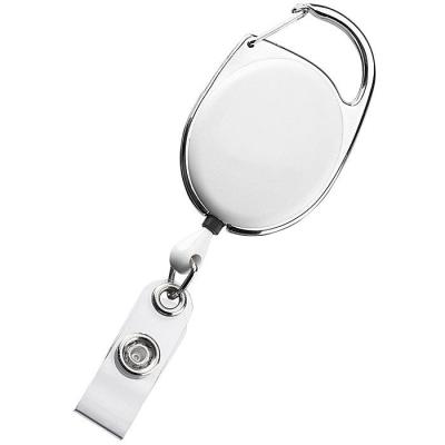 China For Keys Custom Silver Clip Oval Retractable Badge Reels for sale