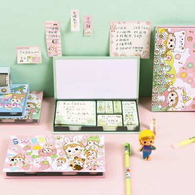 China Self-adhesive custom cute office note set sticky notepad note box set for stationery, business, office use, study and etc. for sale