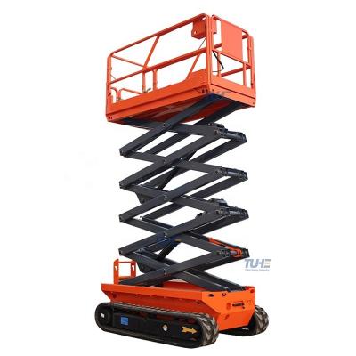 China Easy Operating Overhead Crawler 10m Scissor Lift 12m Tracked Operating Safety Convenience 6m 8m for sale