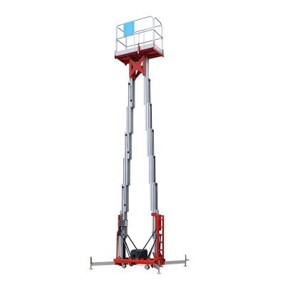 China Hotels Aluminum Alloy Mast Man Aerial Work Man Lift 8m 10m 12m for sale