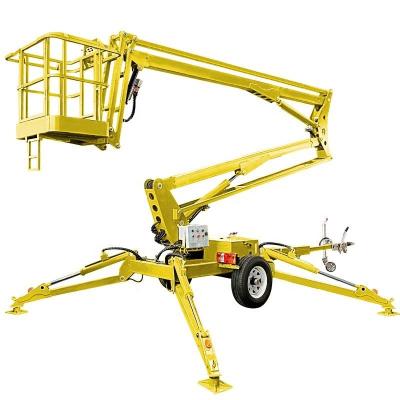 China Hotels 16m Hydraulic Electric Boom Elevator Towable Spider Hinged Factory for sale