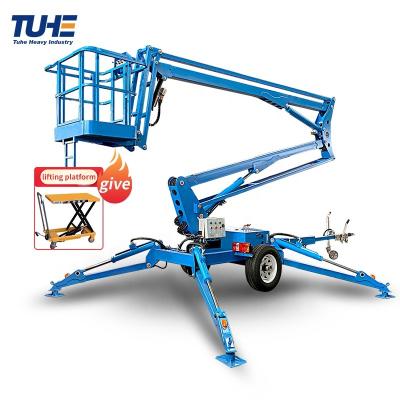 China Hotels 16M Trailer 200kg Cherry Picker Articulated Towable Boom Lift For Sale for sale