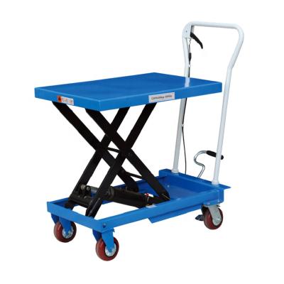 China Building Material Stores Mini Hand Platform Scissor Lift 100kg Manual Platform Scissor Lift Table for sale