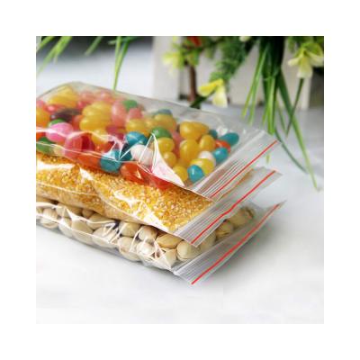 China 100 Pieces Reusable Sealed Zipper Plastic Bag Transparent Pe Bag Moisture Proof Bag for sale