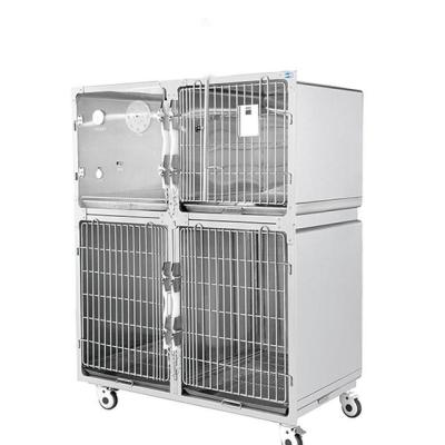 China Small Animal Therapy Cage Oxygen Pet Breeding Cage Dog Kennel Stainless Steel Veterinary Cages for sale