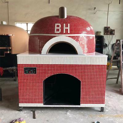 China Hotels Bakery Lava Stock Commercial Revolving Pizza Oven Wood And Gas Italy for sale