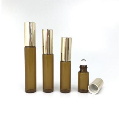 China Cosmetic OEM Frost Amber Color Roll On Glass Bottle Perfume Pocket Roll On Bottle 1ml 2ml 3ml 5ml 7ml 8ml 10ml 12ml 15ml 20ml for sale