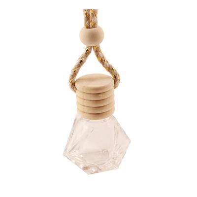 China Round 6ml Car Perfume Bottle Square Empty Air Freshener Bottle Manufacturer Factory Cosmetic Hanging Glass Supplier for sale