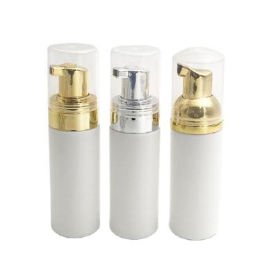 China Hot Wholesale OEM Cosmetic HDPE Foam Transfer Pump Bottle 30ml 50ml 60ml 70ml Gold White Silver Hand Soap Foamer Pump 30mm for sale