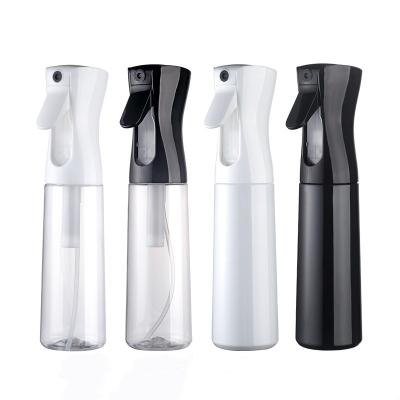 China 160ml 200ml 300ml High Quality Cosmetic Water Plastic Continuous Mist Spray Bottles Good Mister Hair Salon Spray Bottle Empty for sale