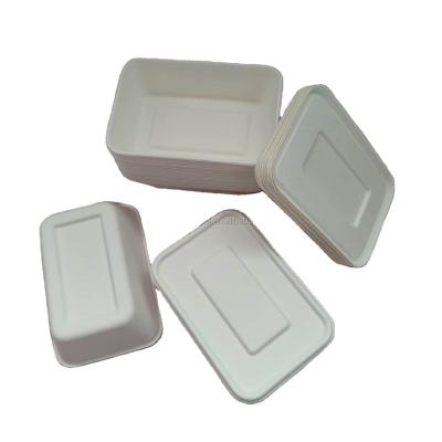 China 500ML 650ML Maker MicrowaveTake Away Disposable Biodegradable Biodegradable Food Plastic Container Paper Bagasse for sale