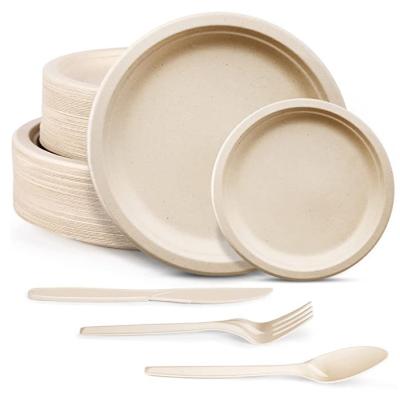 China Desechables biodegradable azucar Microwavable Juegos de vajilla de Plato de cana de Contenedor de comida Bagazo Platos for sale